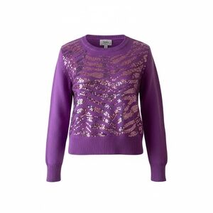 Justice Purple Sequin Crew Neck Sweater